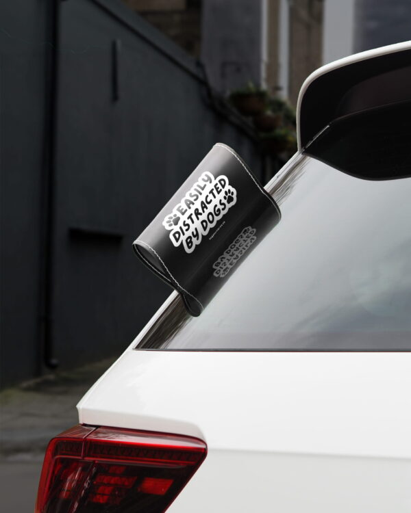 Car Tags Easily Distracted by Dogs Tag Your Car BG